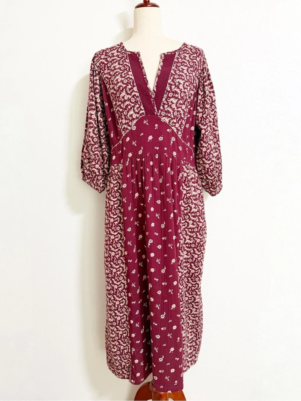 Fat Face Kelly Red Wild Ditsy Floral Cotton Boho Midi Dress - Picture 3 of 15